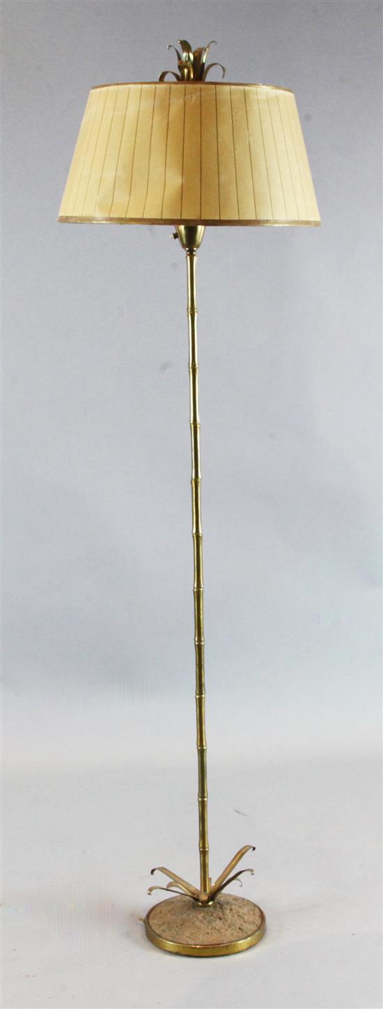 A French Maison Bagues style gilt brass standard lamp, H.5ft 9in.